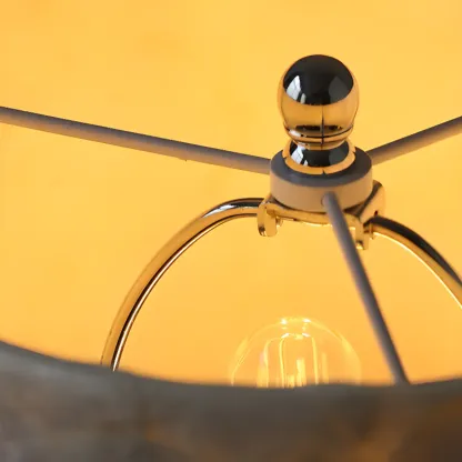 Modern Shell Table Lamp with Geometric Shade, LED Image - 18