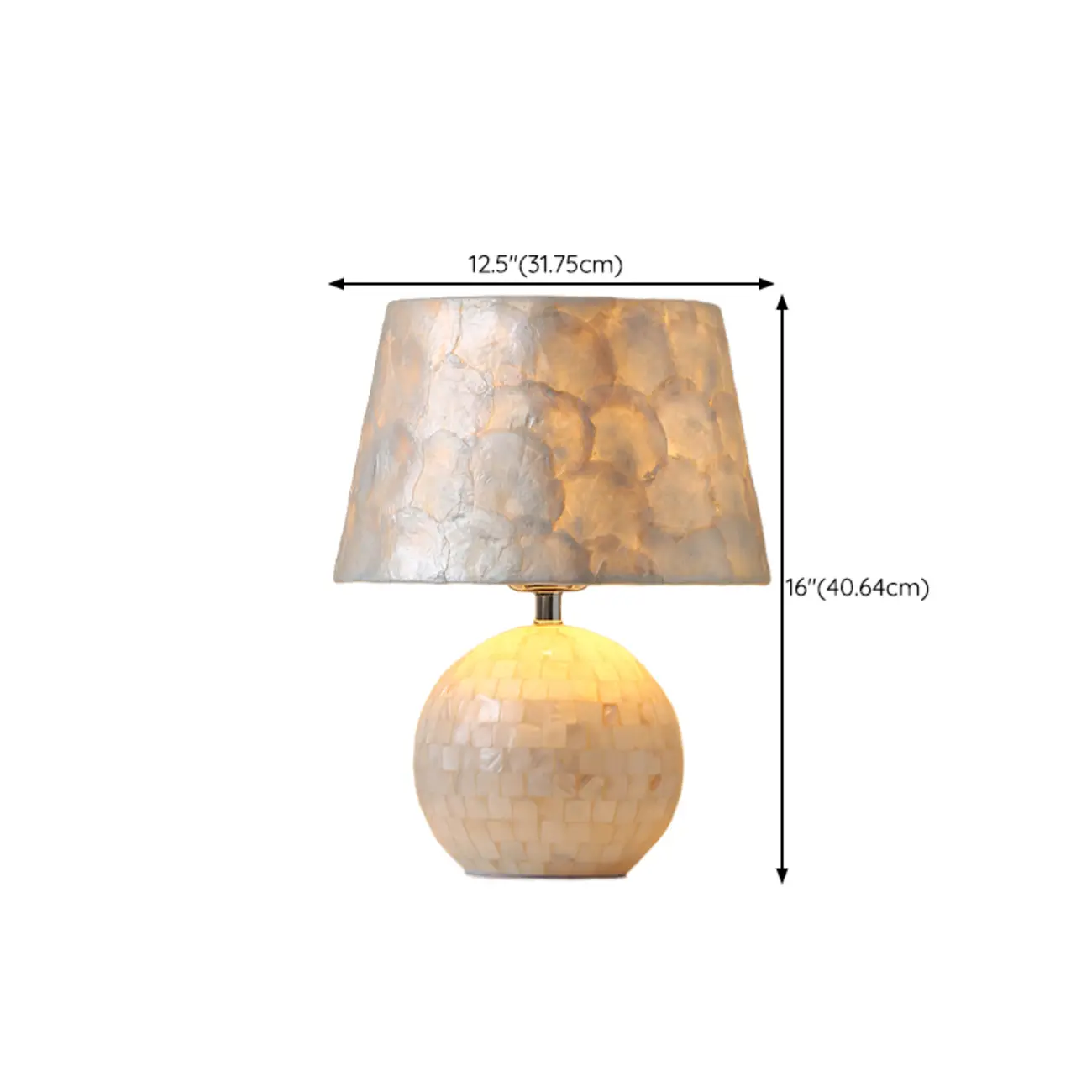 Modern Shell Table Lamp with Geometric Shade, LED #size | homeyfad