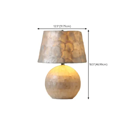 Modern Shell Table Lamp with Geometric Shade, LED Image - 20