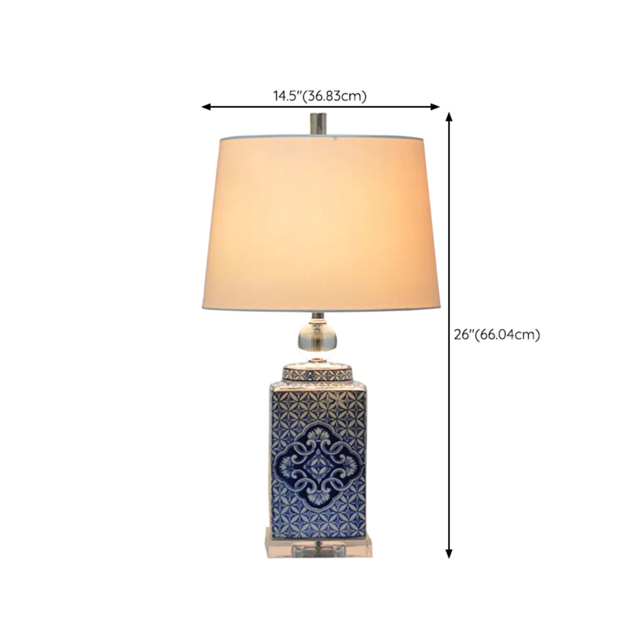 Blue Traditional Ceramic Table Lamp with Fabric Shade #size | homeyfad