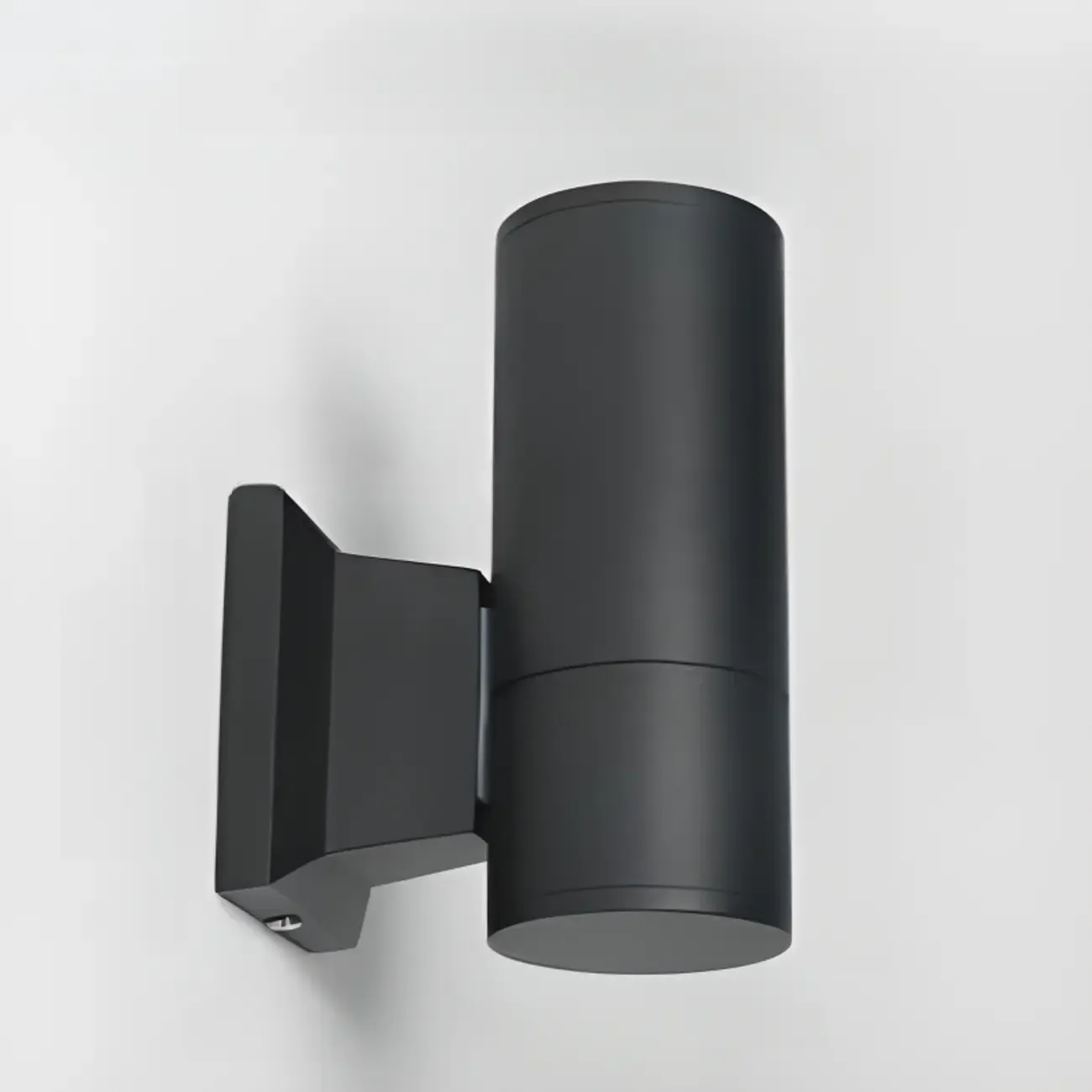 Modern Metal Black Cylinder Outdoor Wall Sconce Image - 5