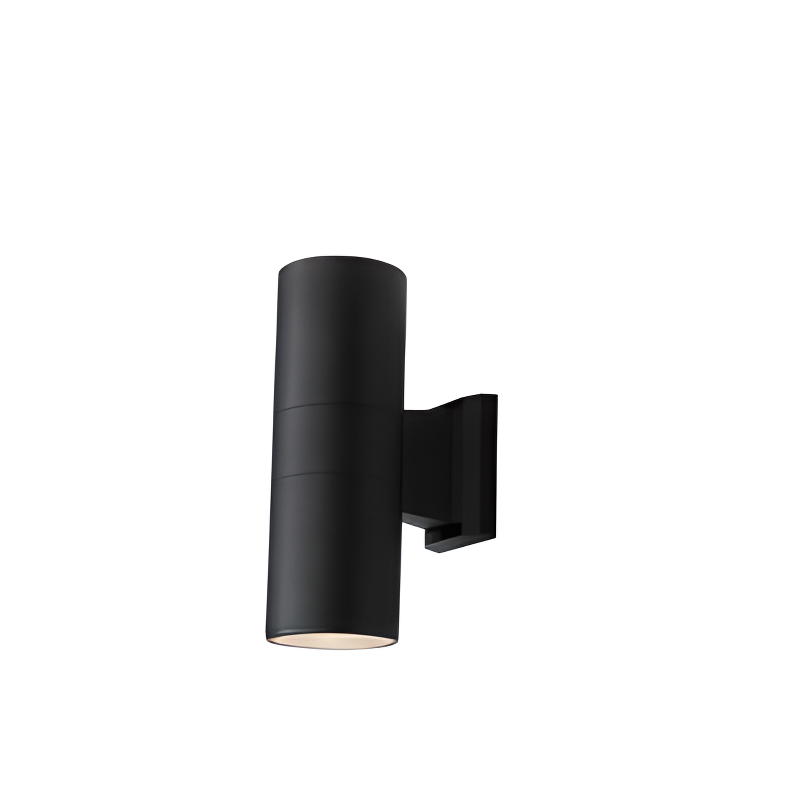 Modern Metal Black Cylinder Up Down Outdoor Wall Sconce