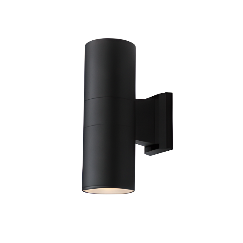 Modern Metal Black Cylinder Up Down Outdoor Wall Sconce
