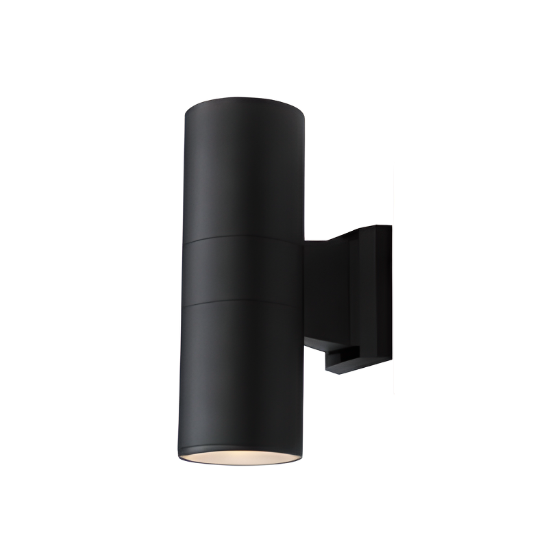 Modern Metal Black Cylinder Up Down Outdoor Wall Sconce | homeyfad