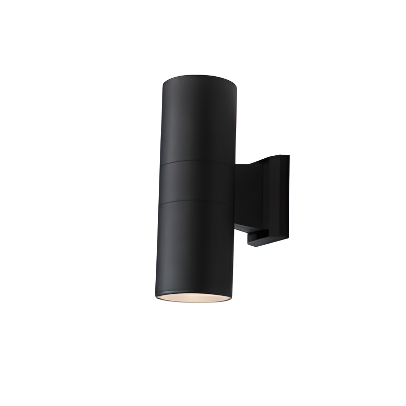 Modern Metal Black Cylinder Up Down Outdoor Wall Sconce | homeyfad