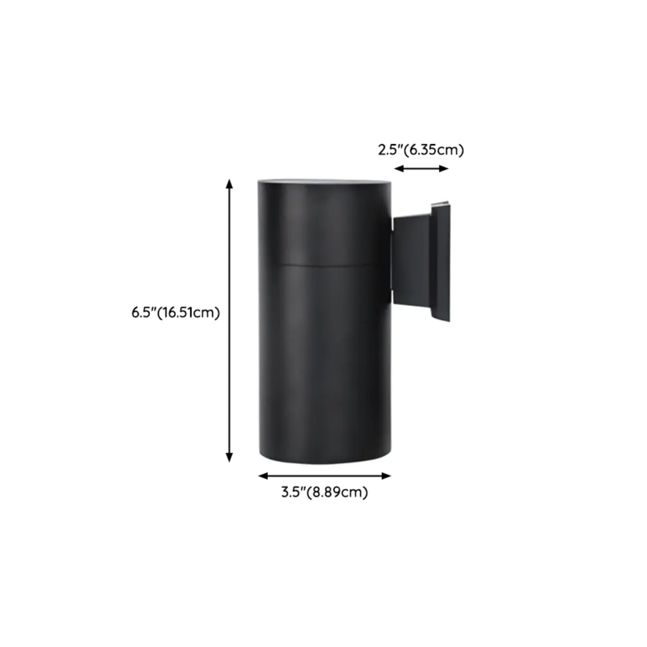 Modern Metal Black Cylinder Outdoor Wall Sconce Image - 9 | homeyfad