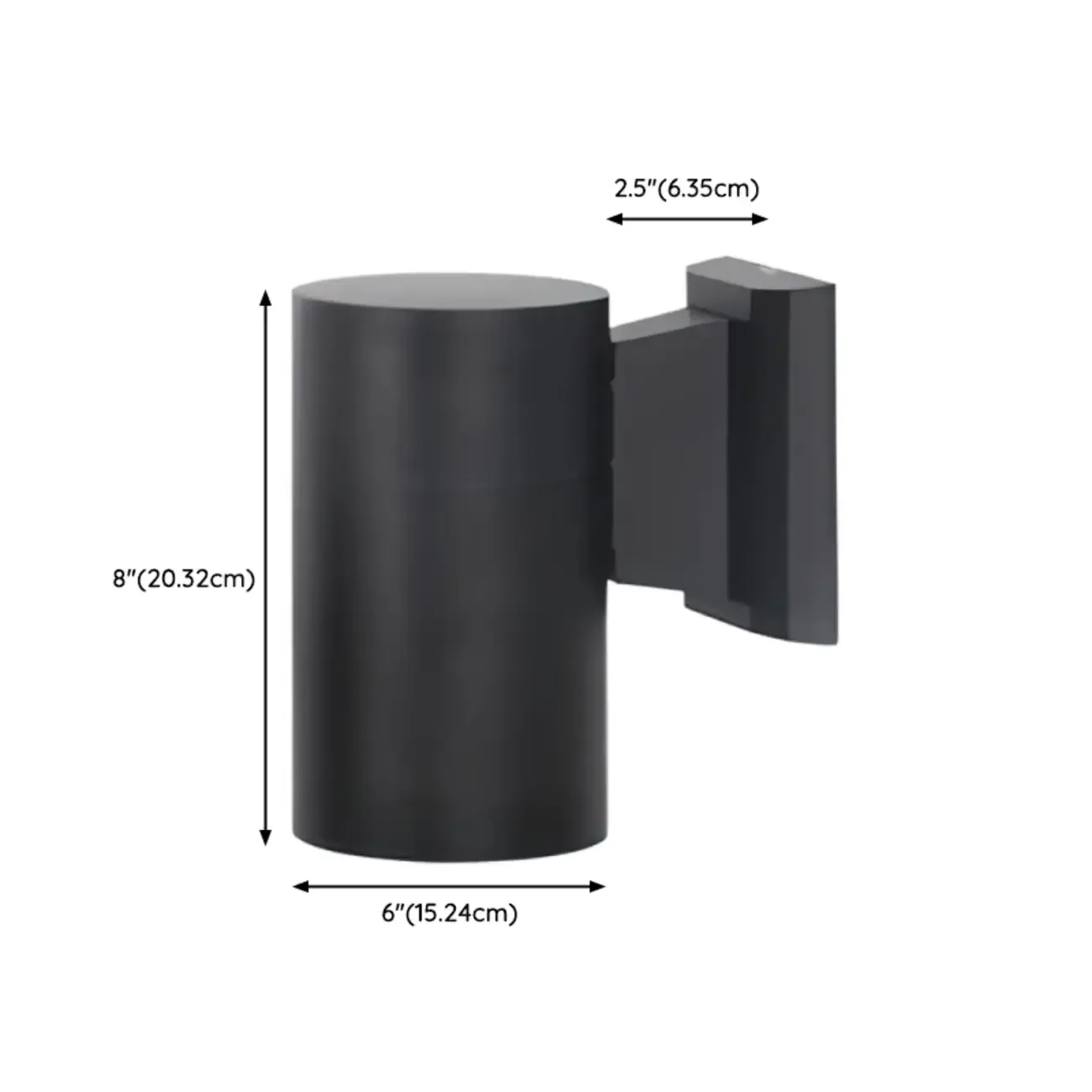 Modern Metal Black Cylinder Outdoor Wall Sconce Image - 11
