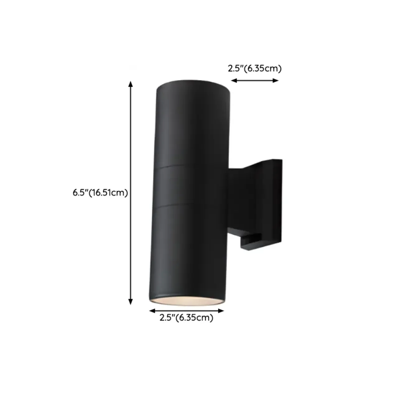 Modern Metal Black Cylinder Outdoor Wall Sconce Image - 12