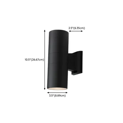 Modern Metal Black Cylinder Outdoor Wall Sconce Image - 13