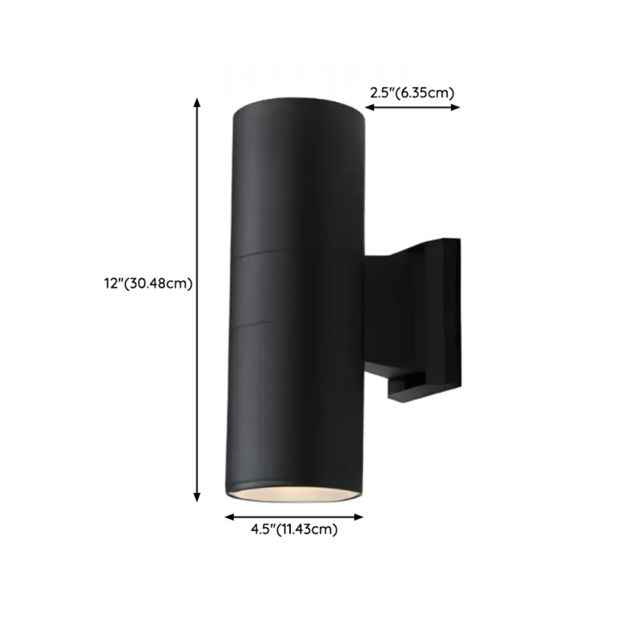 Modern Metal Black Cylinder Outdoor Wall Sconce Image - 14