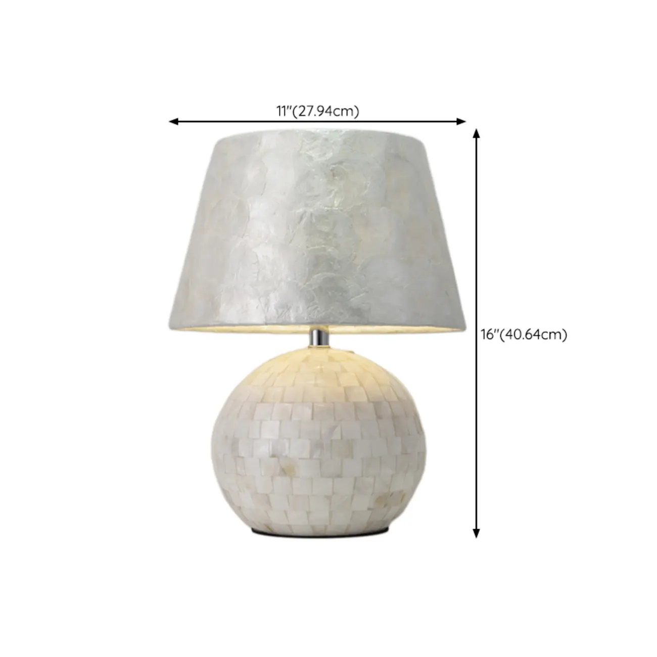 Modern Shell Table Lamp with Geometric Shade #size | homeyfad