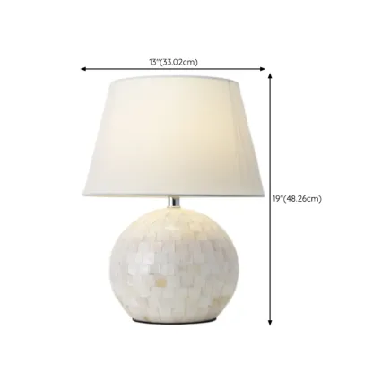 Modern Shell Table Lamp with Geometric Shade Image - 15