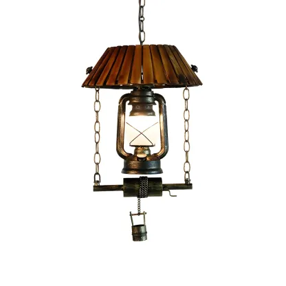 Rustic Brown Glass Pendant Light for Kitchen Island