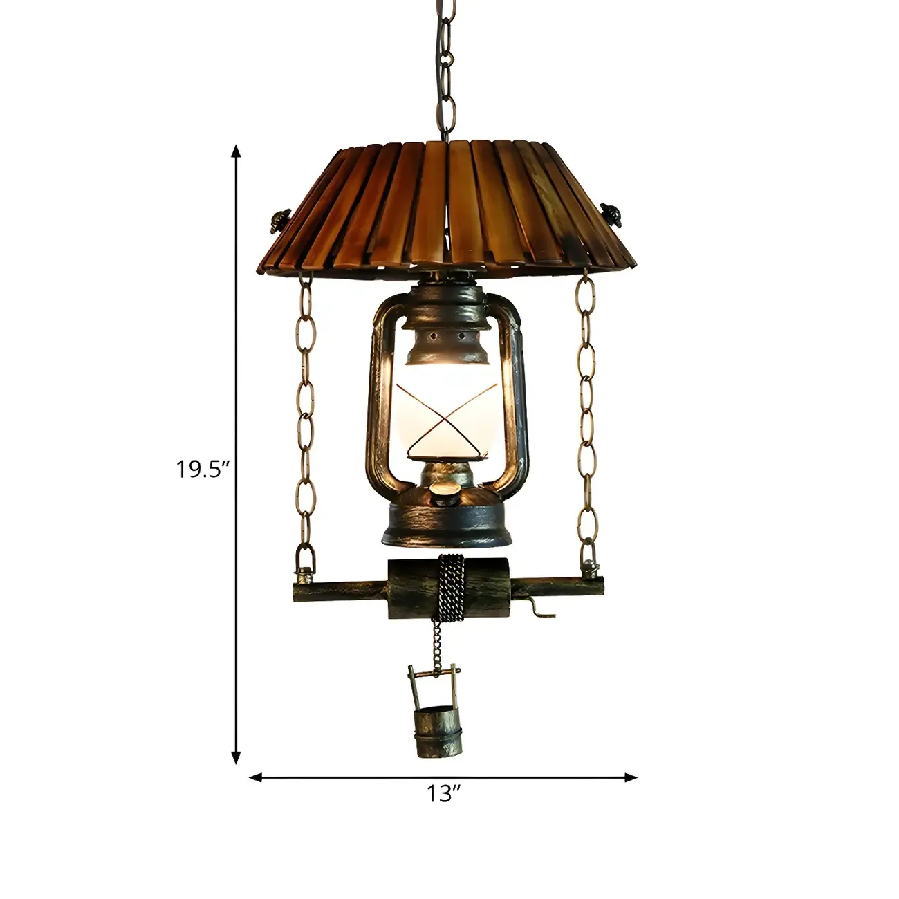 Rustic Brown Glass Pendant Light for Kitchen Island