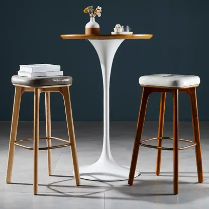 30 Inch Modern Leather Backless Bar Stools Image - 1