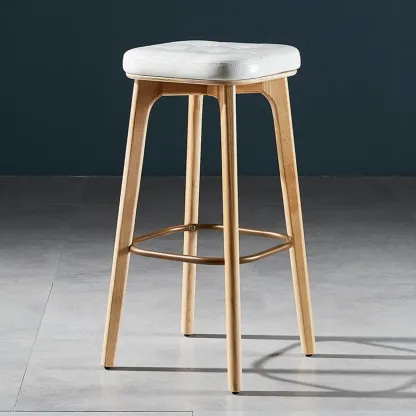 30 Inch Modern Leather Backless Bar Stools Image - 2