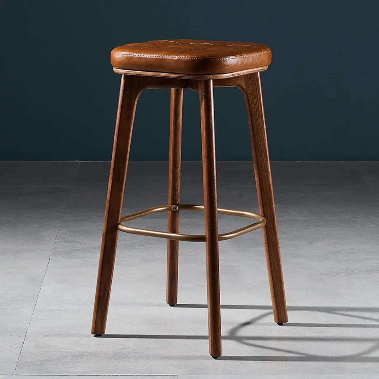 30 Inch Modern Leather Backless Bar Stools Image - 14