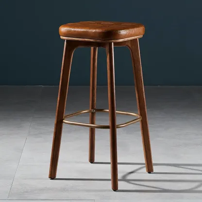 30 Inch Modern Leather Backless Bar Stools Image - 14