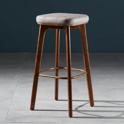 30 Inch Modern Leather Backless Bar Stools Image - 15