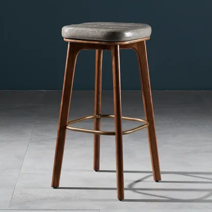 30 Inch Modern Leather Backless Bar Stools Image - 16