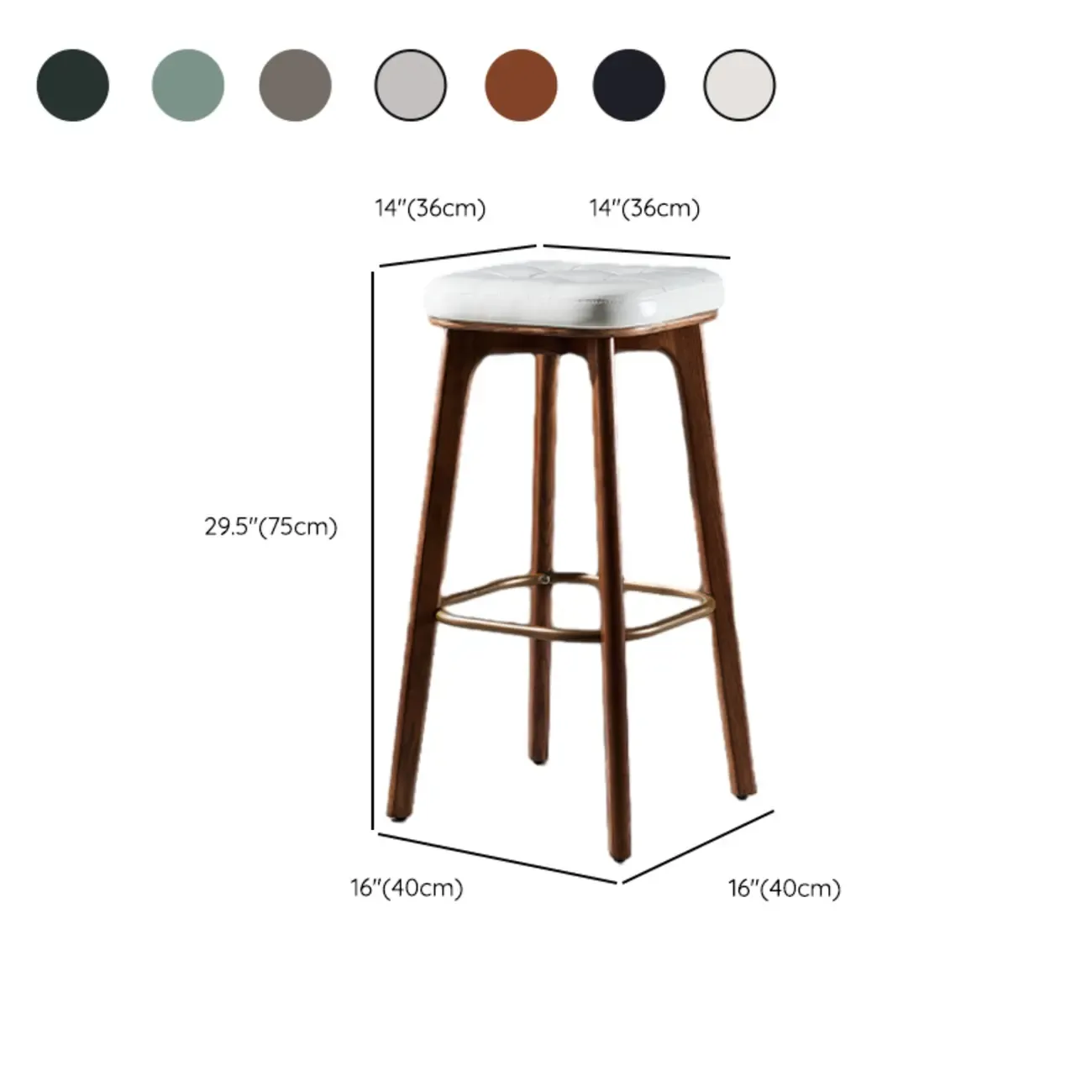 30 Inch Modern Leather Backless Bar Stools Image - 20