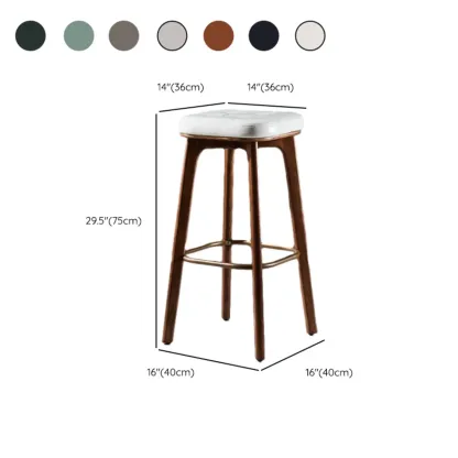 30 Inch Modern Leather Backless Bar Stools Image - 20