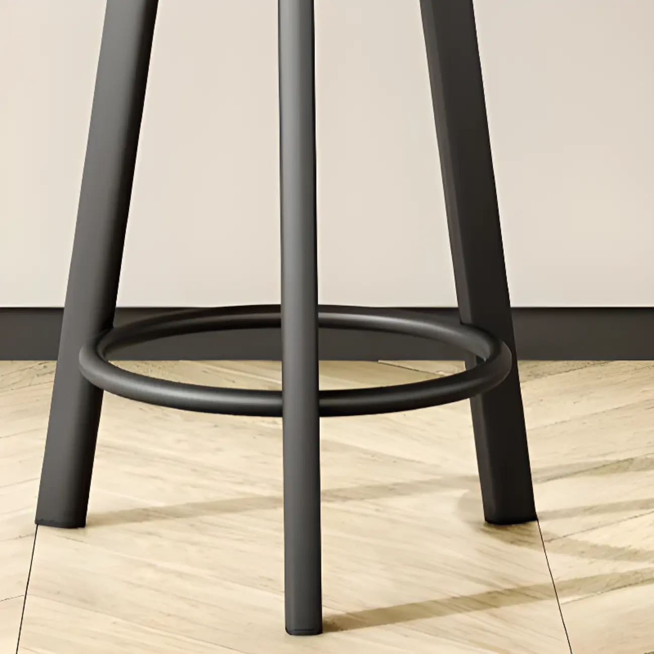 Minimalist Round Tripod Faux Leather Bar Stools Image - 7 | homeyfad