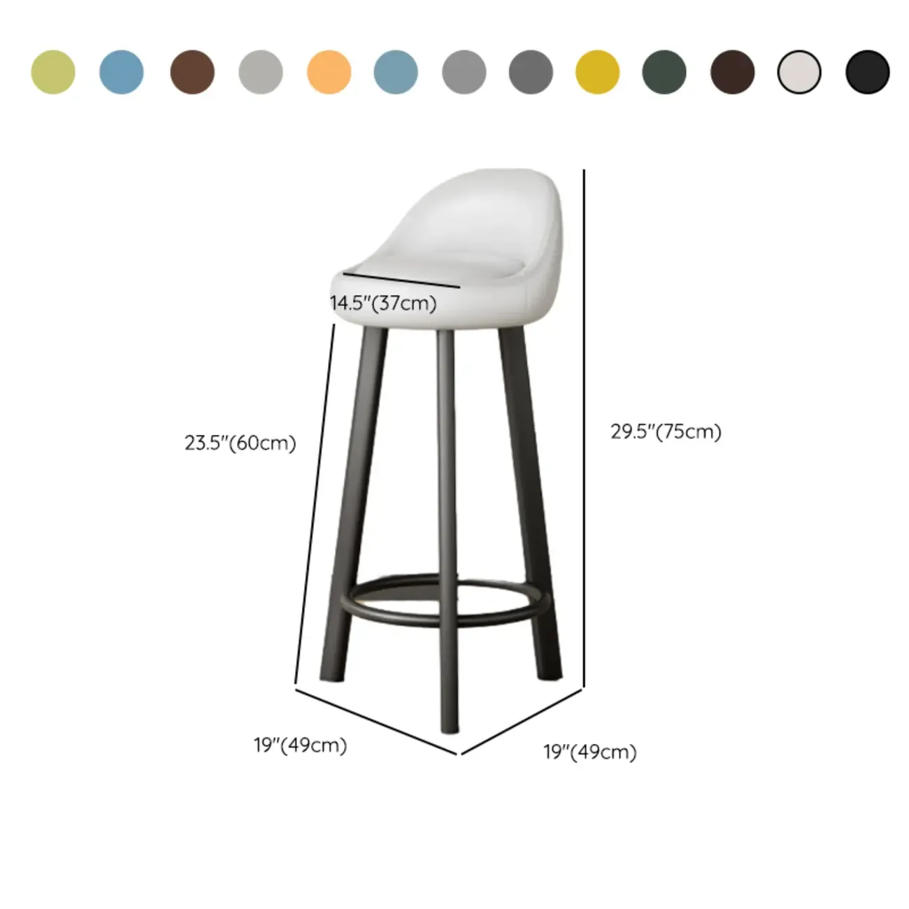Minimalist Round Tripod Faux Leather Bar Stools Image - 18
