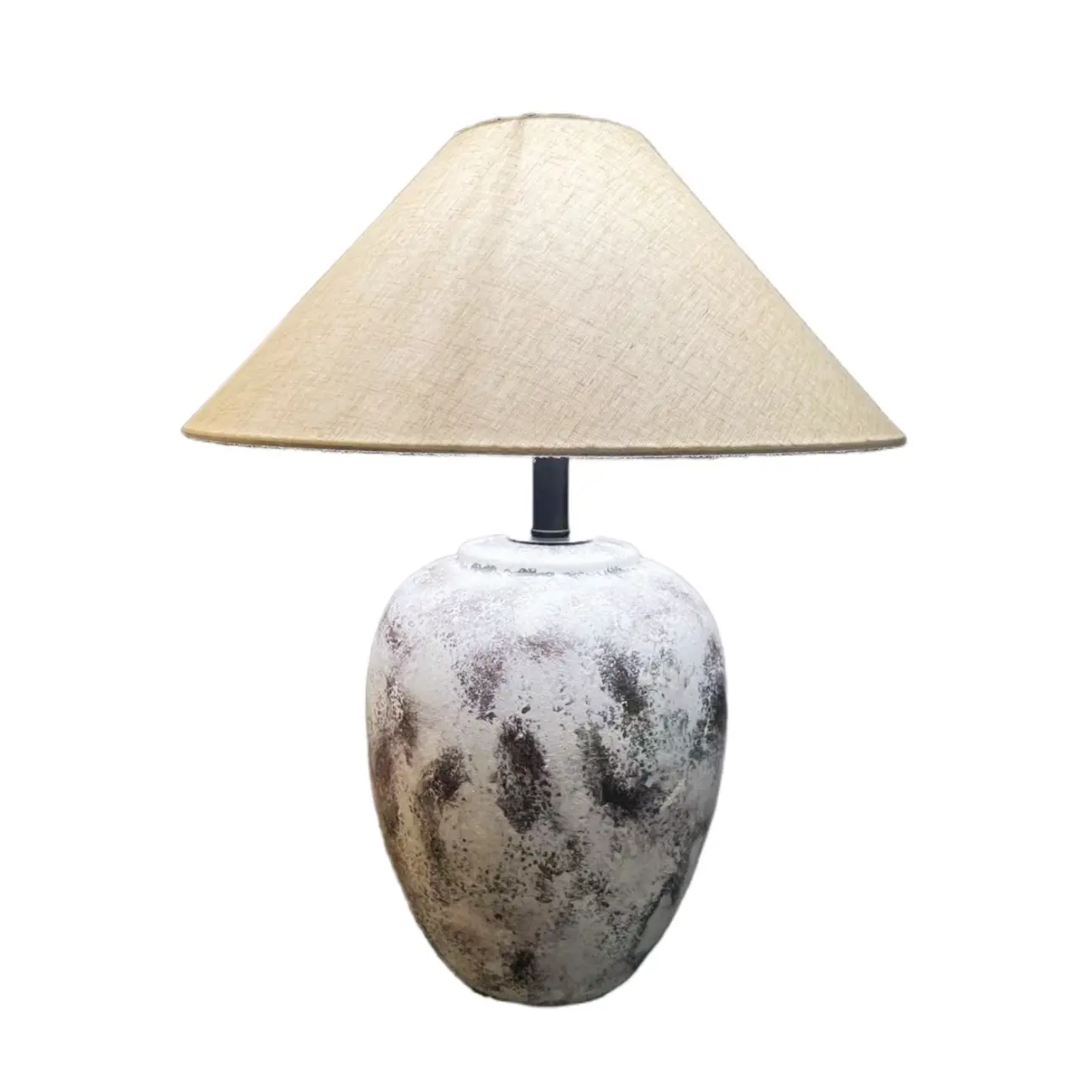 Ceramic Table Lamp with Cone Fabric Shade, LED Compatible Image - 5 | homeyfad