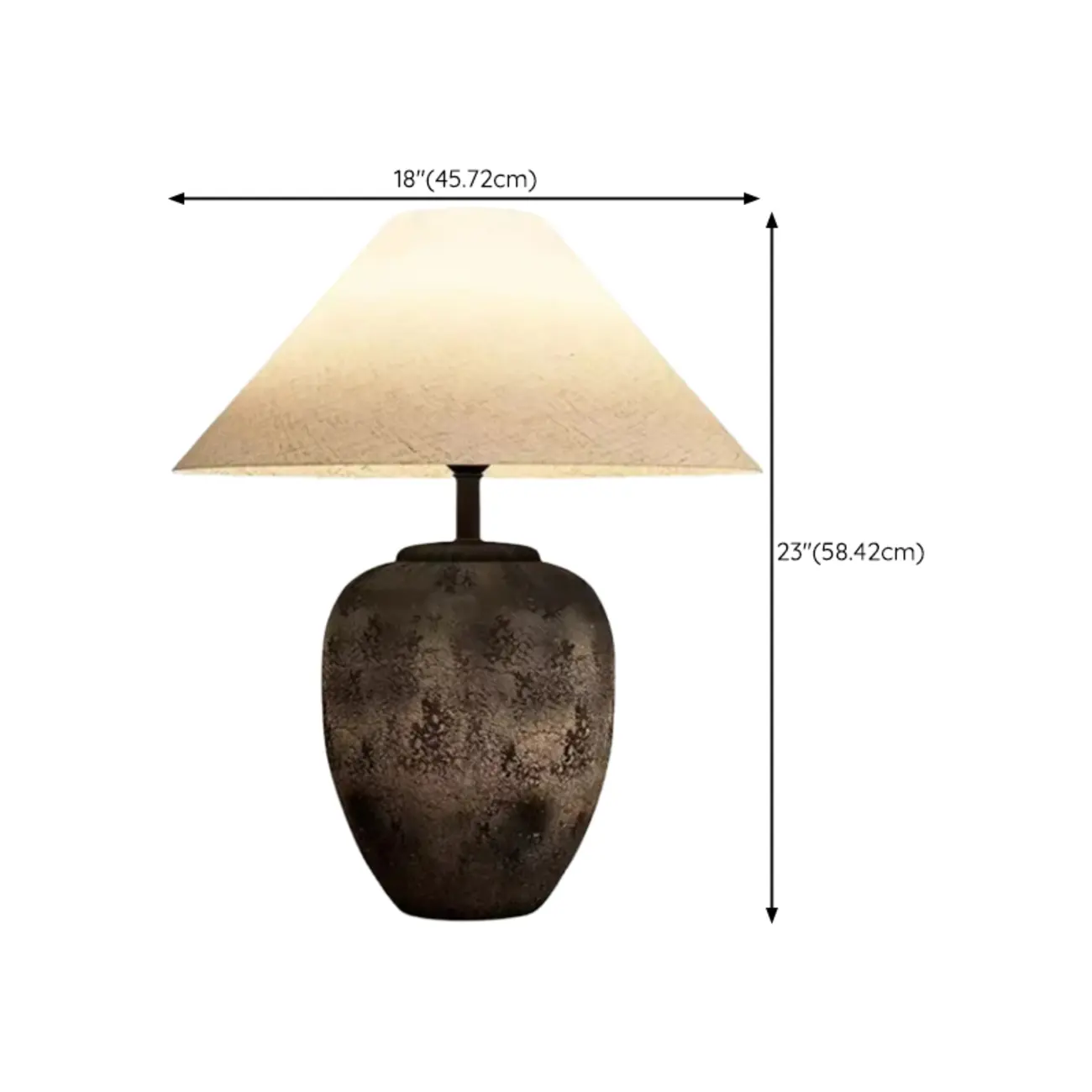 Ceramic Table Lamp with Cone Fabric Shade, LED Compatible Image - 11 | homeyfad