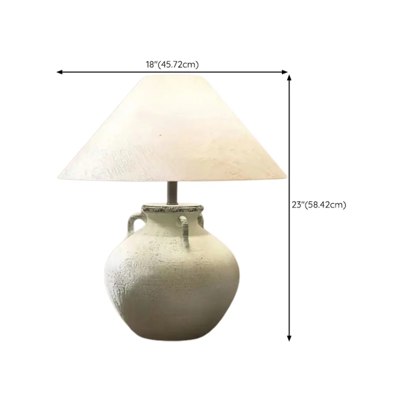 Ceramic Table Lamp with Cone Fabric Shade, LED Compatible Image - 12 | homeyfad
