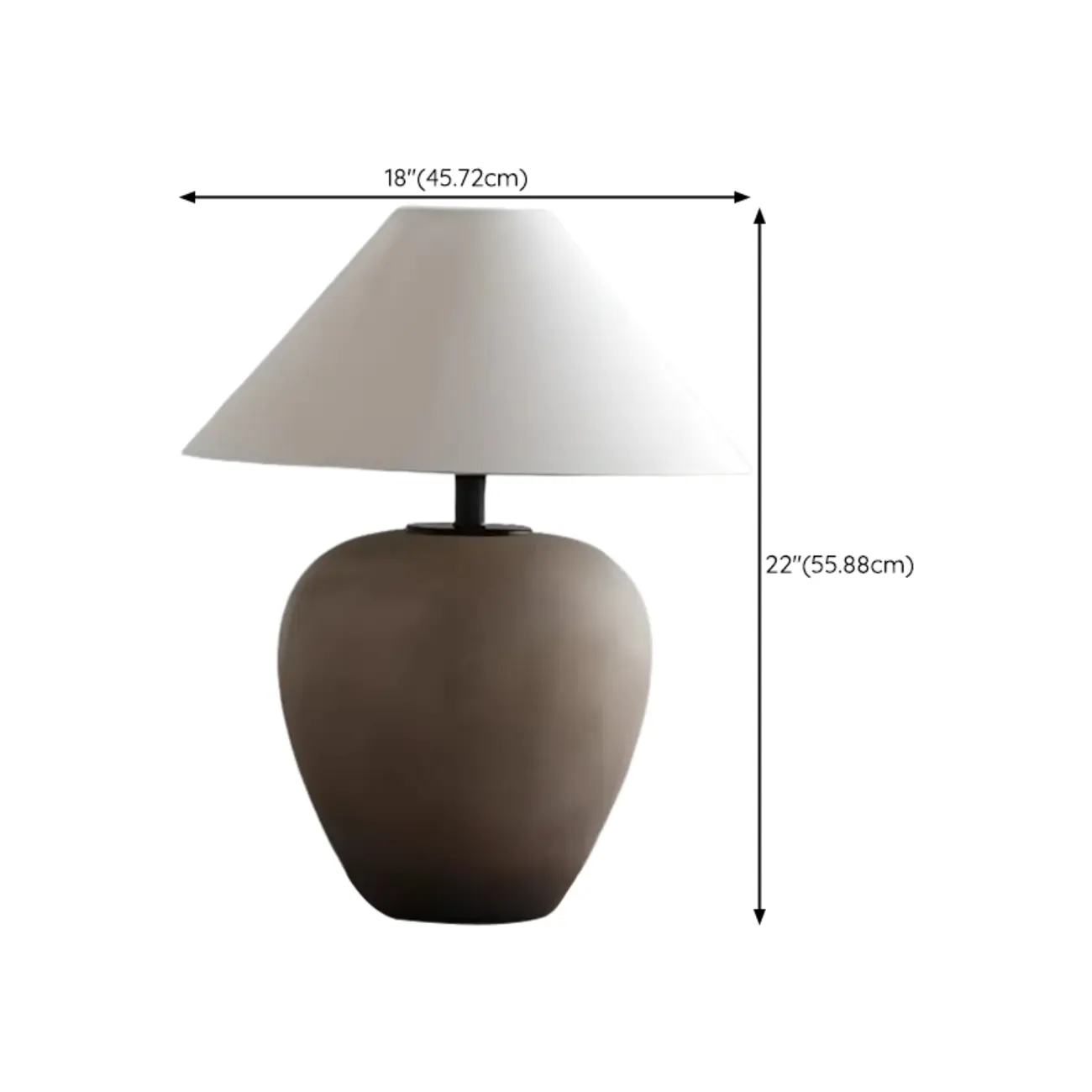 Ceramic Table Lamp with Cone Fabric Shade, LED Compatible Image - 15 | homeyfad