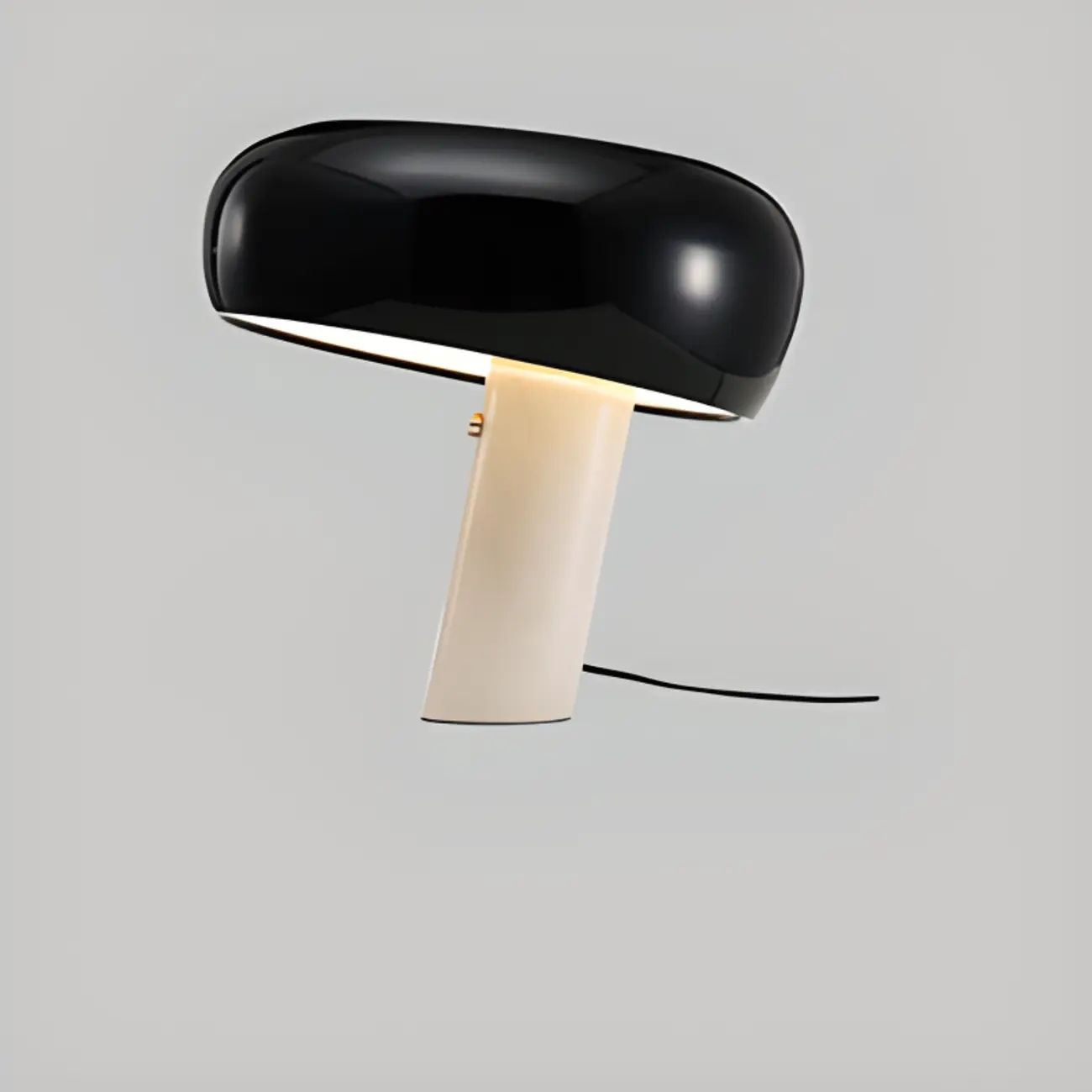 Modern Geometric Stone & Iron LED Table Lamp, Black Image - 2 | homeyfad