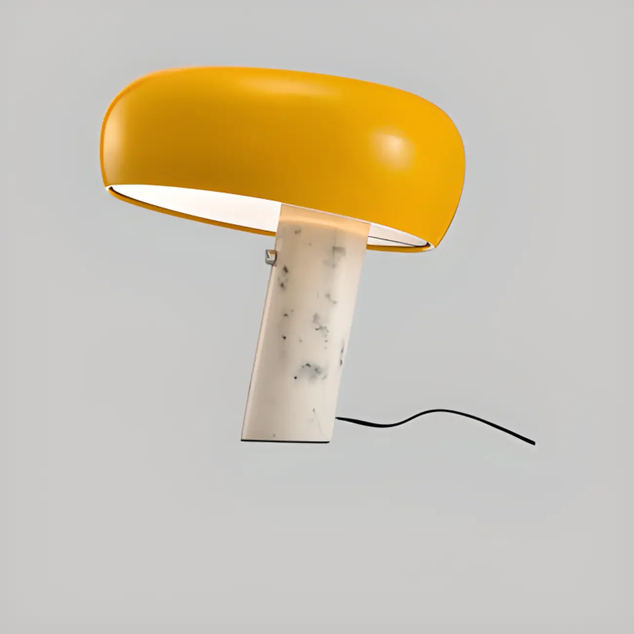 Modern Geometric Stone & Iron LED Table Lamp, Black Image - 7 | homeyfad