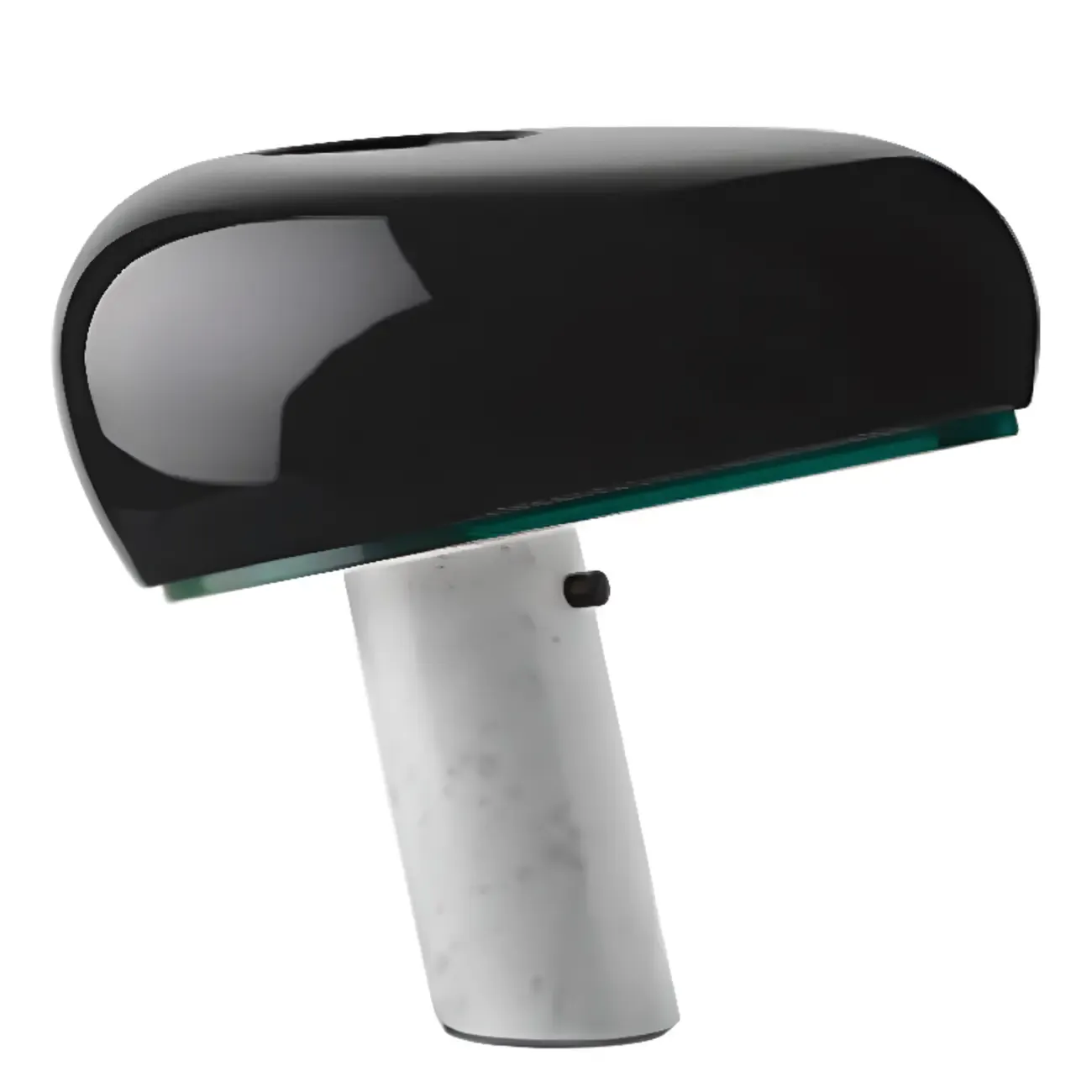 Modern Geometric Stone & Iron LED Table Lamp, Black Image - 9