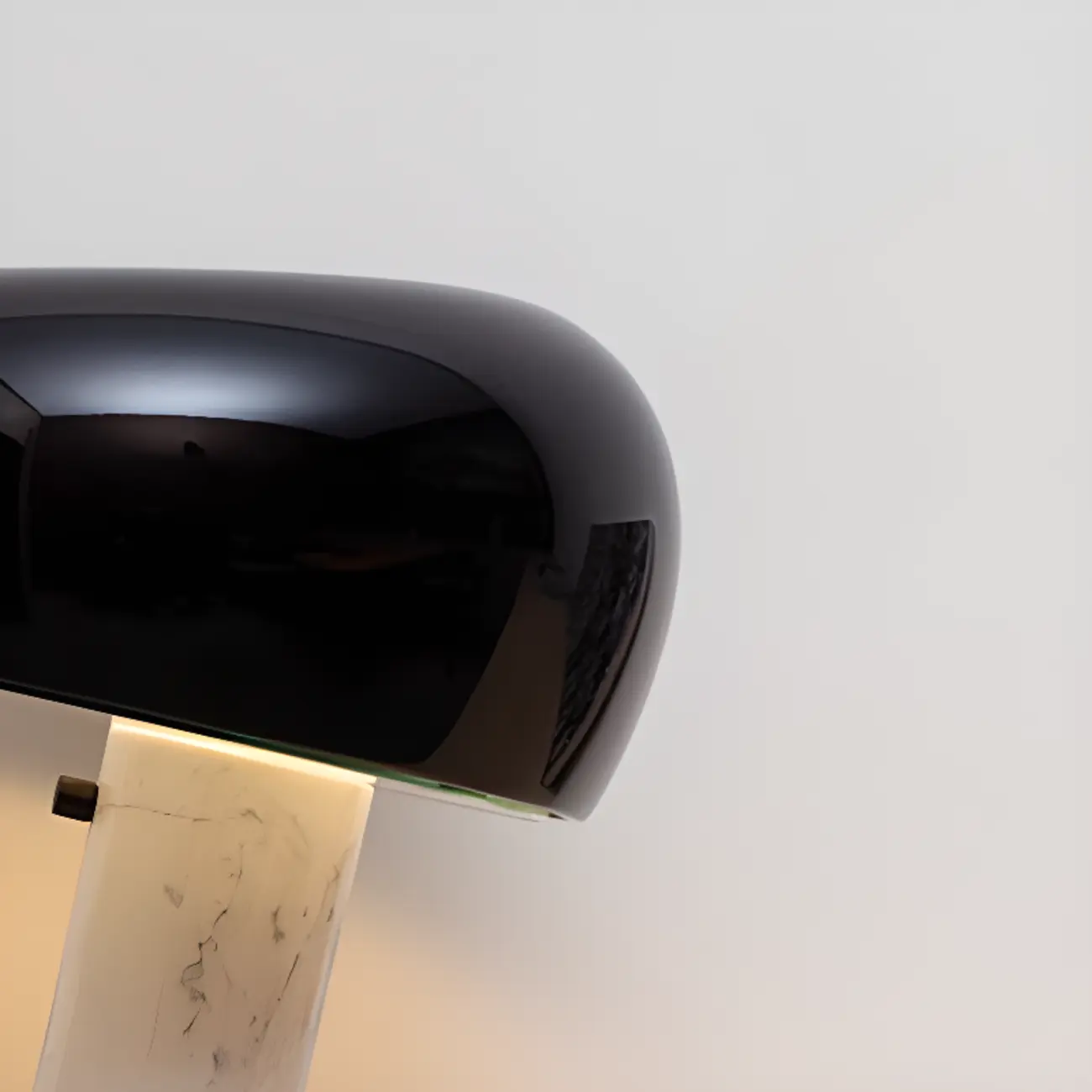 Modern Geometric Stone & Iron LED Table Lamp, Black Image - 11 | homeyfad