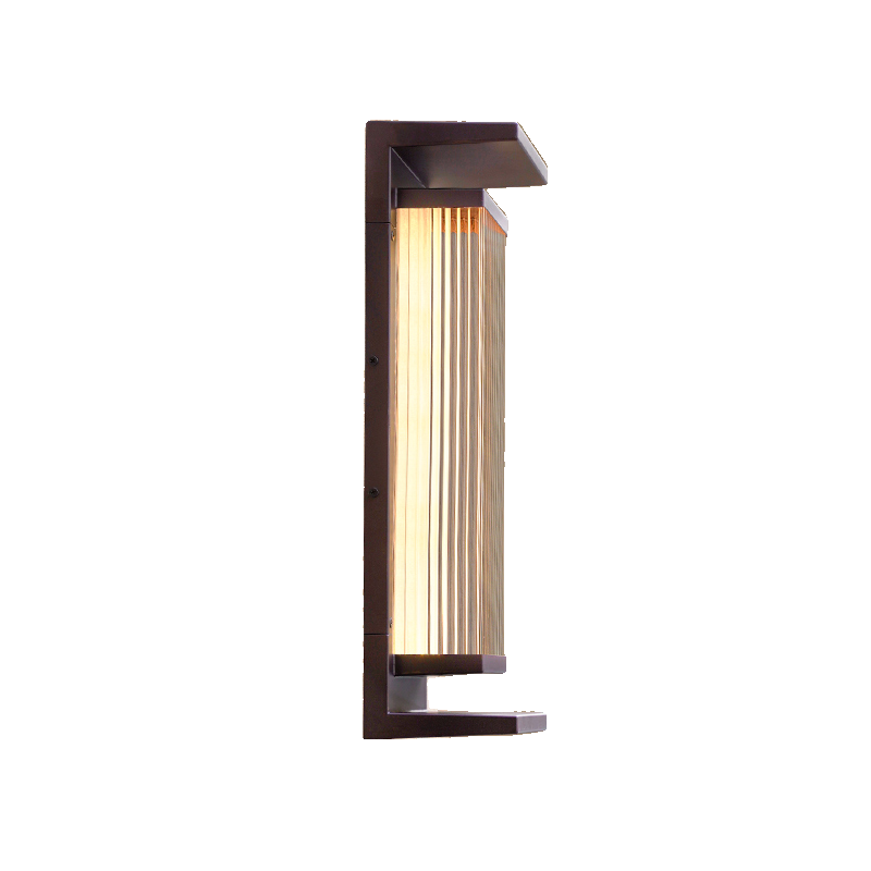 Modern Vertical Rectangle Transparent Shade Outdoor Wall Sconce | homeyfad