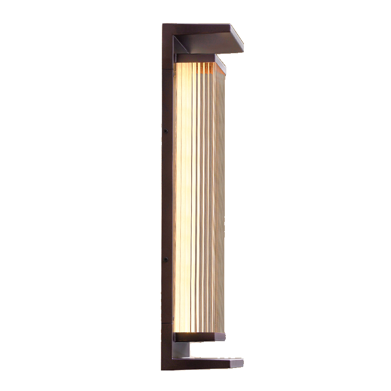 Modern Vertical Rectangle Transparent Shade Outdoor Wall Sconce | homeyfad