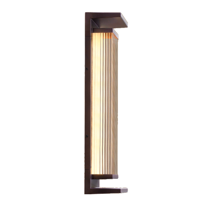 Modern Vertical Rectangle Transparent Shade Outdoor Wall Sconce