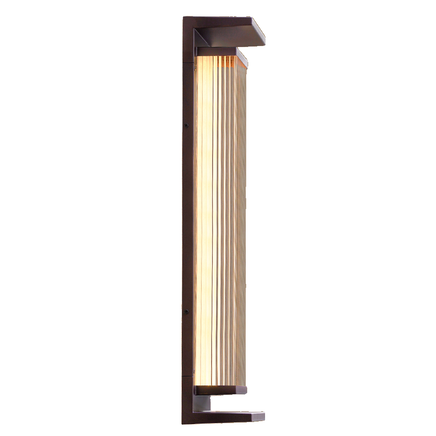 Modern Vertical Rectangle Transparent Shade Outdoor Wall Sconce | homeyfad
