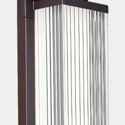 Modern Vertical Rectangle Transparent Shade Wall Sconce Image - 5