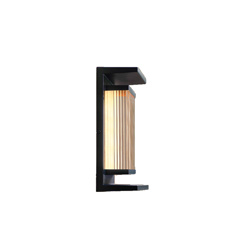 Modern Vertical Rectangle Transparent Shade Outdoor Wall Sconce | homeyfad