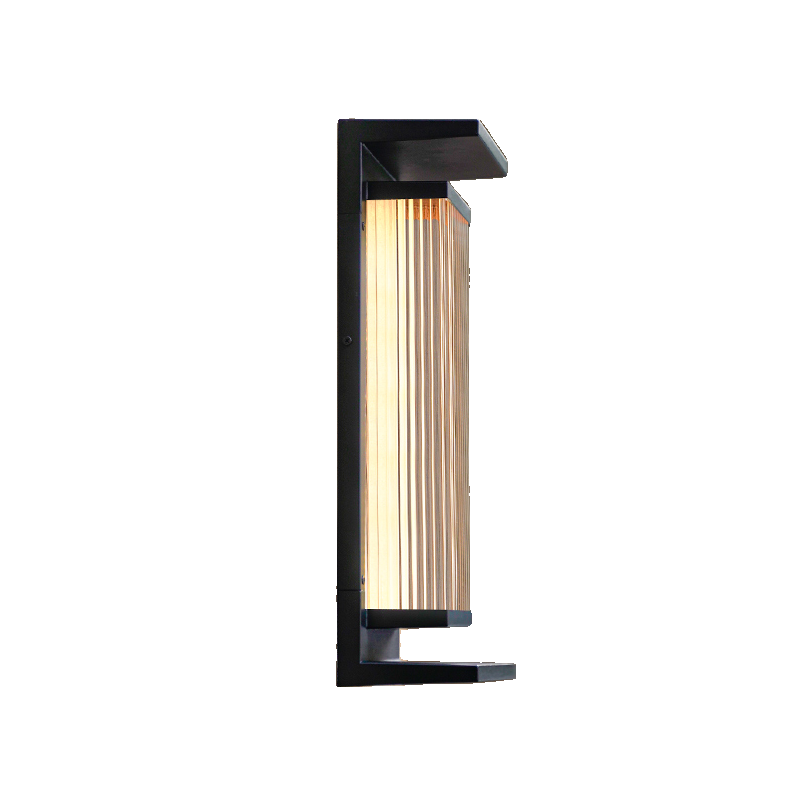 Modern Vertical Rectangle Transparent Shade Outdoor Wall Sconce | homeyfad