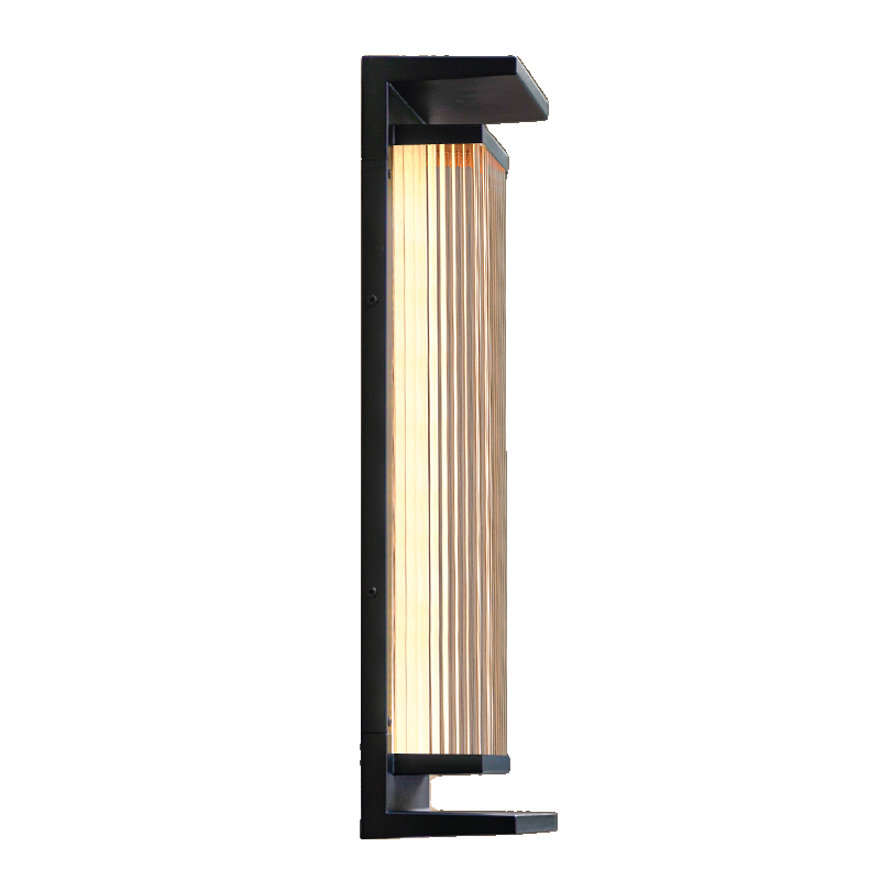Modern Vertical Rectangle Transparent Shade Outdoor Wall Sconce | homeyfad