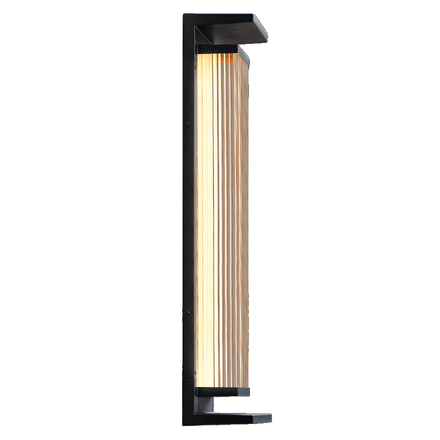 Modern Vertical Rectangle Transparent Shade Outdoor Wall Sconce | homeyfad