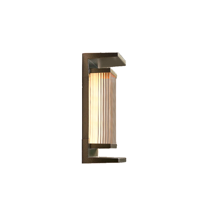 Modern Vertical Rectangle Transparent Shade Outdoor Wall Sconce | HomeyFad
