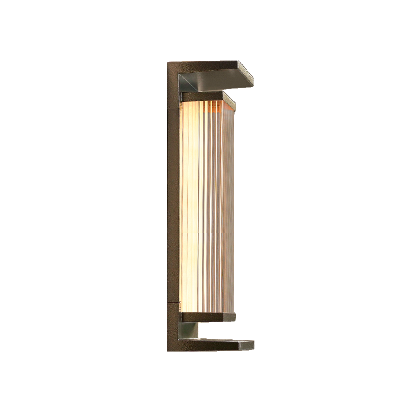 Modern Vertical Rectangle Transparent Shade Outdoor Wall Sconce | homeyfad