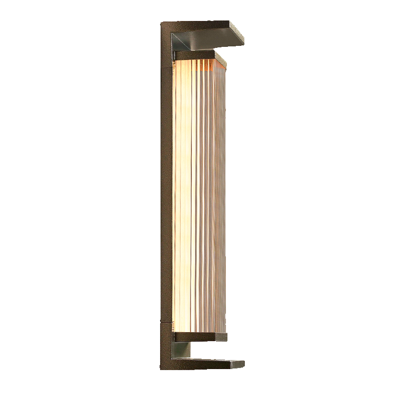 Modern Vertical Rectangle Transparent Shade Outdoor Wall Sconce | homeyfad