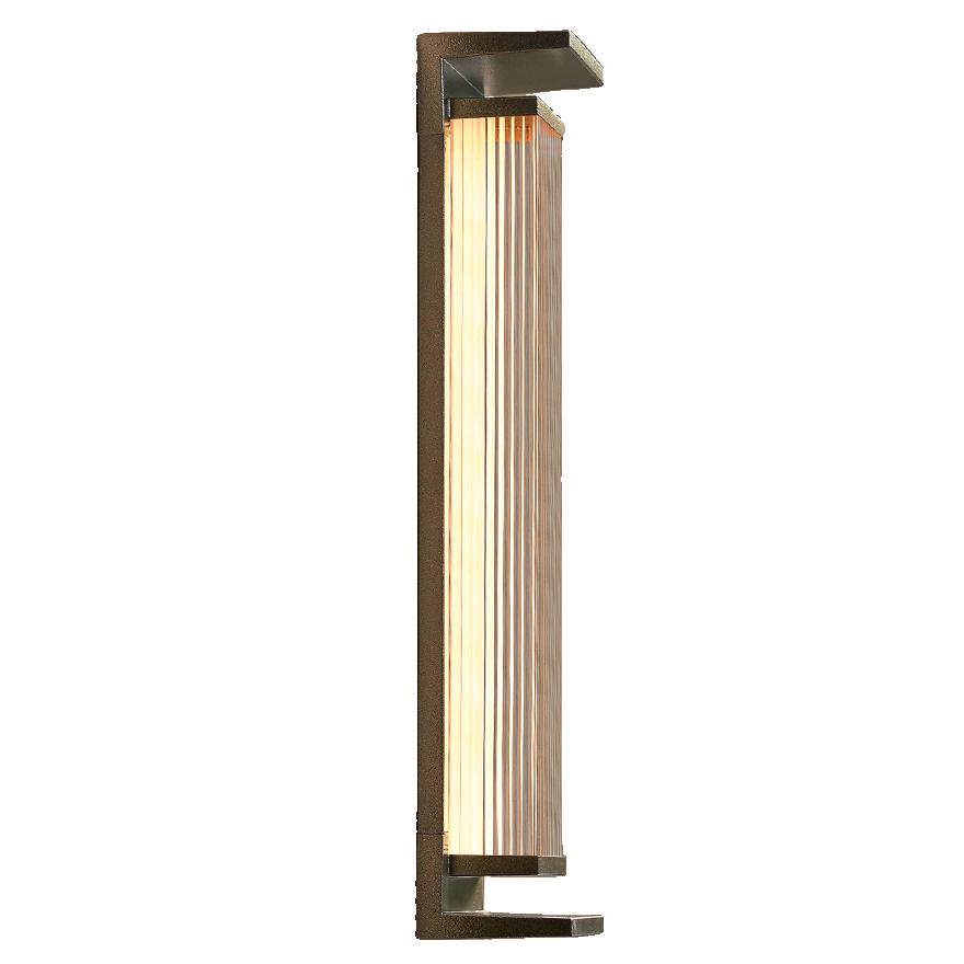 Modern Vertical Rectangle Transparent Shade Outdoor Wall Sconce | homeyfad