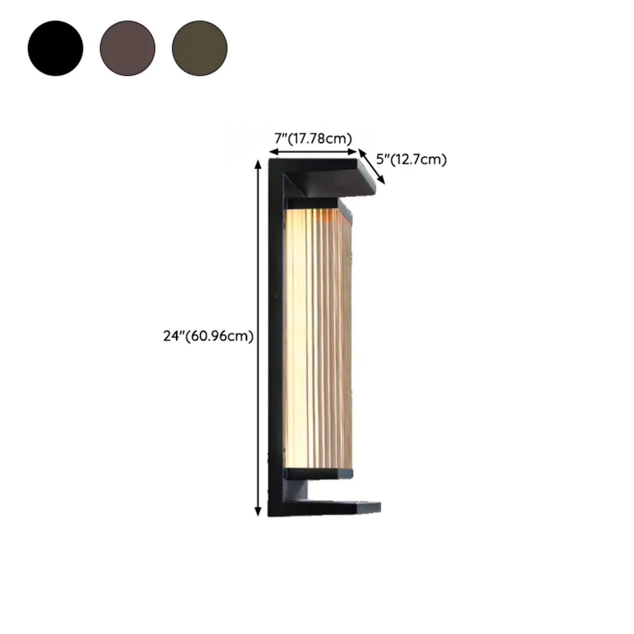 Modern Vertical Rectangle Transparent Shade Wall Sconce Image - 7